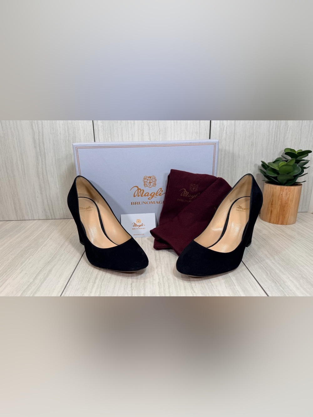 Bruno Magli Black Suede Pumps